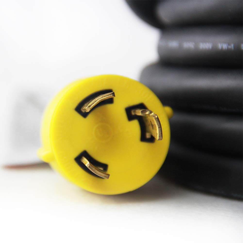 Plis Nema L6 30P To L6 30R Heavy Duty Generator Locking Power Cord,3X10 Gauge Sjoow Rubber Cable, Generator Lock Extension Cord